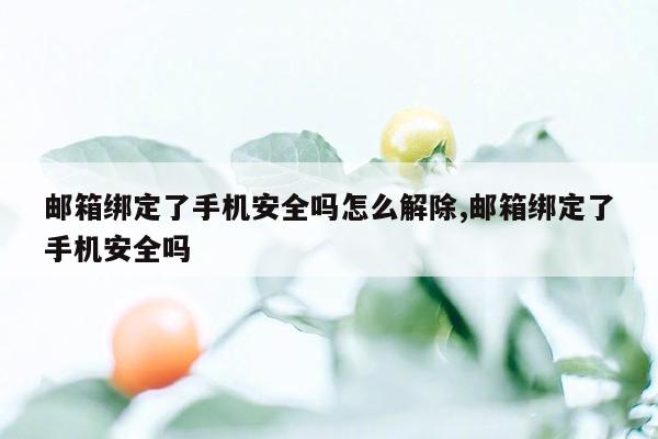 邮箱绑定了手机安全吗怎么解除,邮箱绑定了手机安全吗