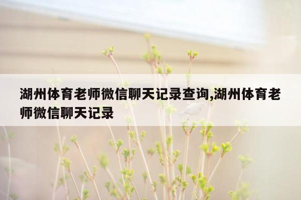 湖州体育老师微信聊天记录查询,湖州体育老师微信聊天记录