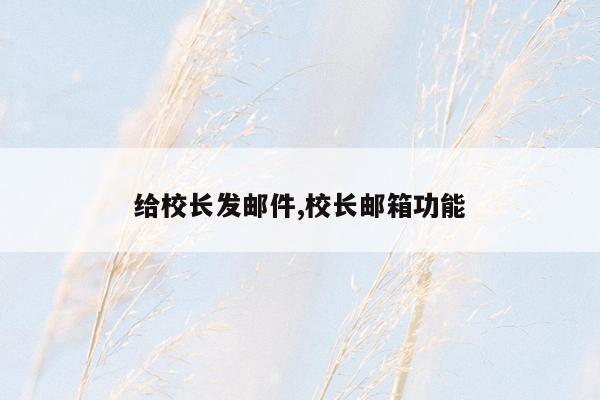 给校长发邮件,校长邮箱功能