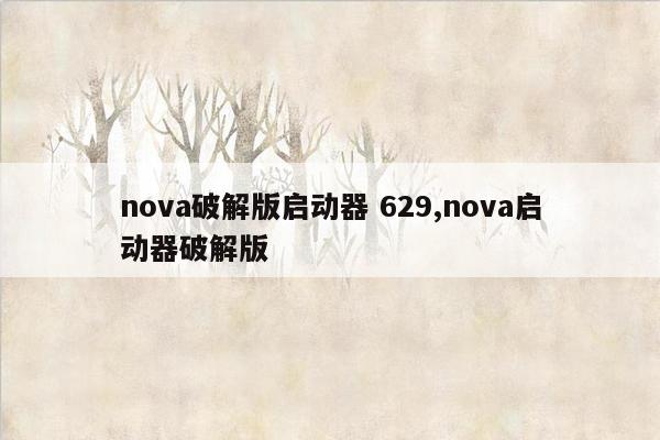 nova破解版启动器 629,nova启动器破解版