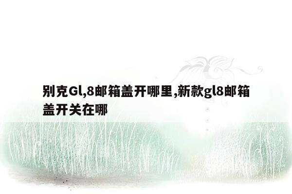 别克Gl,8邮箱盖开哪里,新款gl8邮箱盖开关在哪