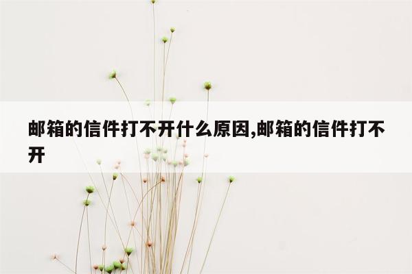 邮箱的信件打不开什么原因,邮箱的信件打不开