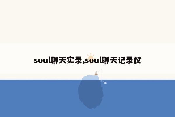 soul聊天实录,soul聊天记录仪