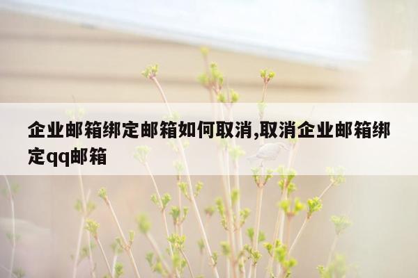 企业邮箱绑定邮箱如何取消,取消企业邮箱绑定qq邮箱