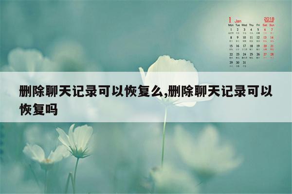 删除聊天记录可以恢复么,删除聊天记录可以恢复吗