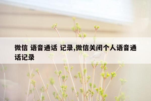 微信 语音通话 记录,微信关闭个人语音通话记录