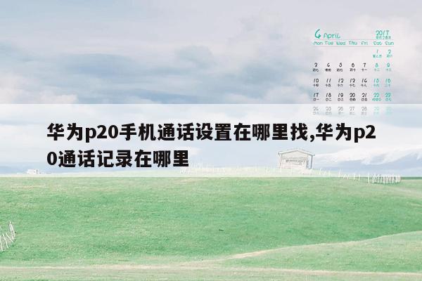 华为p20手机通话设置在哪里找,华为p20通话记录在哪里