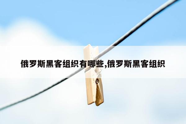 俄罗斯黑客组织有哪些,俄罗斯黑客组织