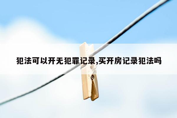 犯法可以开无犯罪记录,买开房记录犯法吗