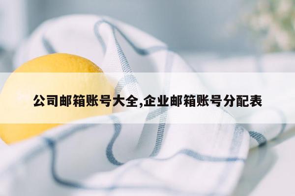 公司邮箱账号大全,企业邮箱账号分配表