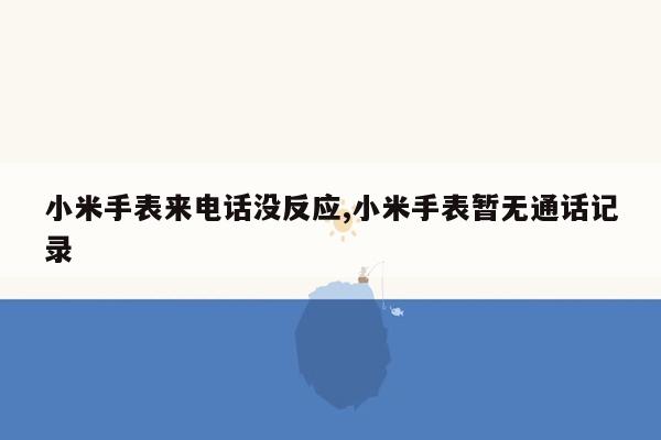 小米手表来电话没反应,小米手表暂无通话记录