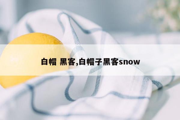 白帽 黑客,白帽子黑客snow