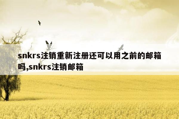 snkrs注销重新注册还可以用之前的邮箱吗,snkrs注销邮箱