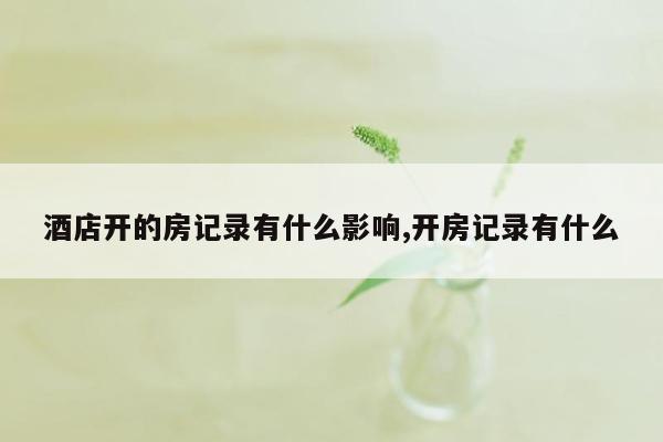 酒店开的房记录有什么影响,开房记录有什么