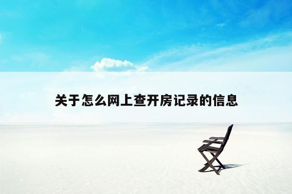 关于怎么网上查开房记录的信息