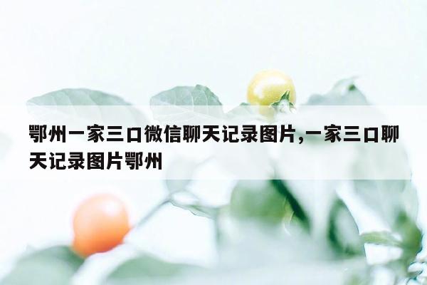 鄂州一家三口微信聊天记录图片,一家三口聊天记录图片鄂州