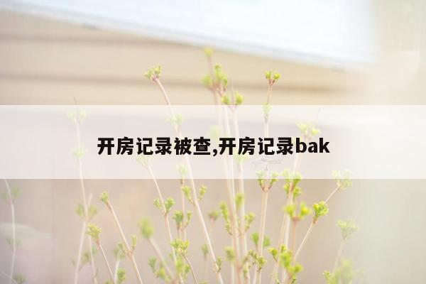 开房记录被查,开房记录bak